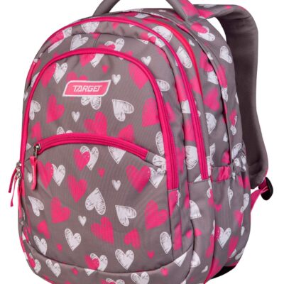 Target BACKPACK TARGET 2 IN 1 CURVED GREY HEARTS